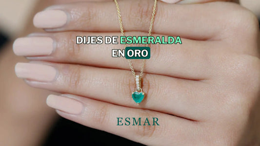 Dije en oro con esmeralda, canutillo