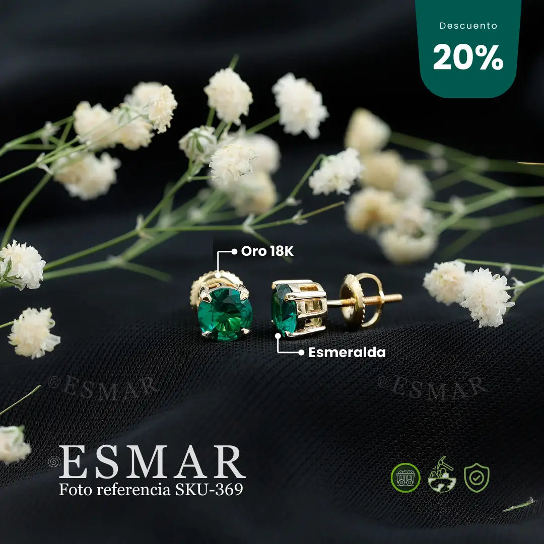 Topos en Oro 18K con Esmeralda 4.3 MM✨